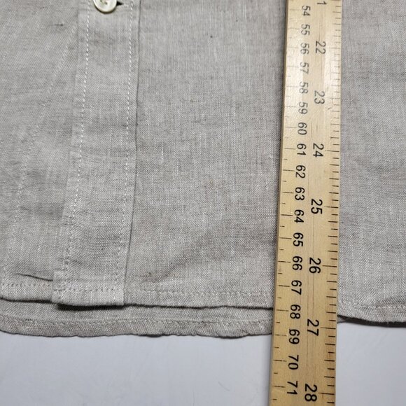 Banana Republic BR Mens Shirt 100% Linen Sze Small Button Up Long Sleeve Coastal - Picture 15 of 15